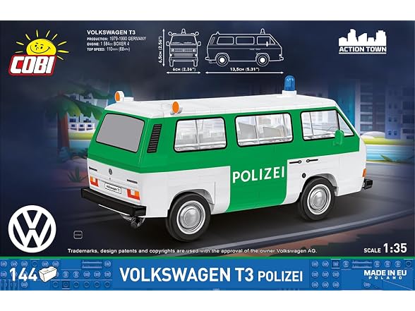 COBI Action Town Volkswagen T3 Police Bus, 144 Pieces