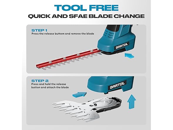 GARTOL 2-in-1 Hedge Trimmer & Grass Shears