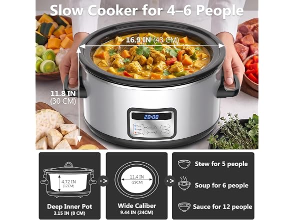 YAZRODE Programmable Slow Cooker