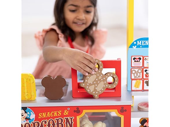Melissa & Doug Disney Snacks & Popcorn Wooden Pretend Play Food Counter