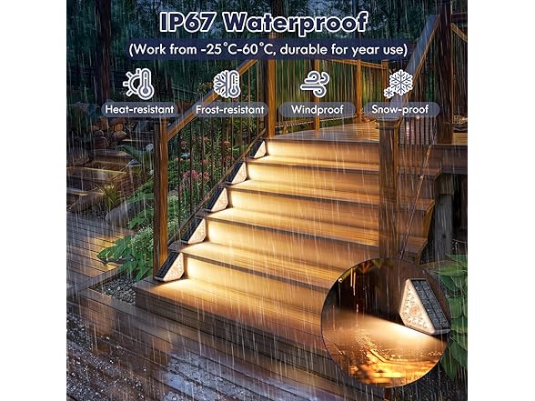 6-Pack Solar Step Lights for Outside, Motion Sensor Waterproof