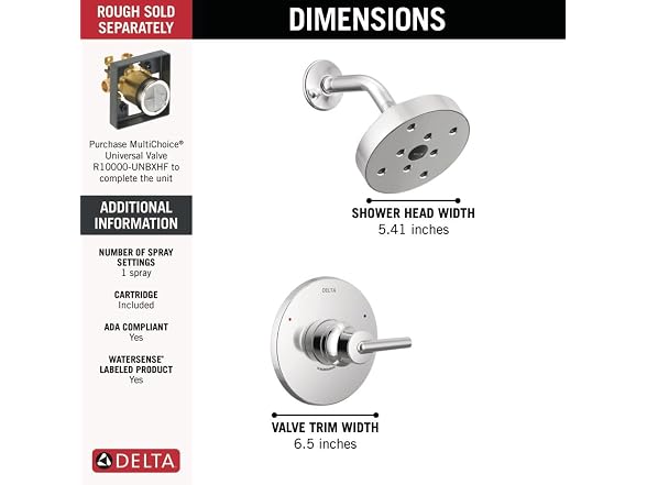 Delta Faucet Trinsic 14 Series Single-Function Shower Kit