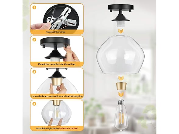 BesLowe Modern Ceiling Light, Black