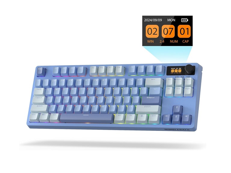 LTC NB-841 Pro Mechanical Keyboard,LCD Panel Sky Blue