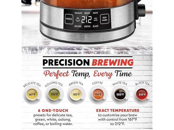 Gourmia Programmable Digital Glass Kettle – 1.7L