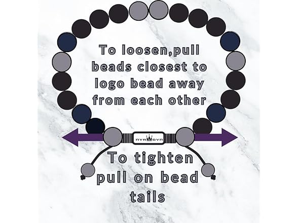 NVR GVN Mens Beaded Bracelet Black Onyx