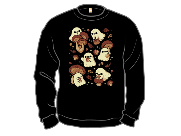 Cute Ghosts with Autumn Mushrooms