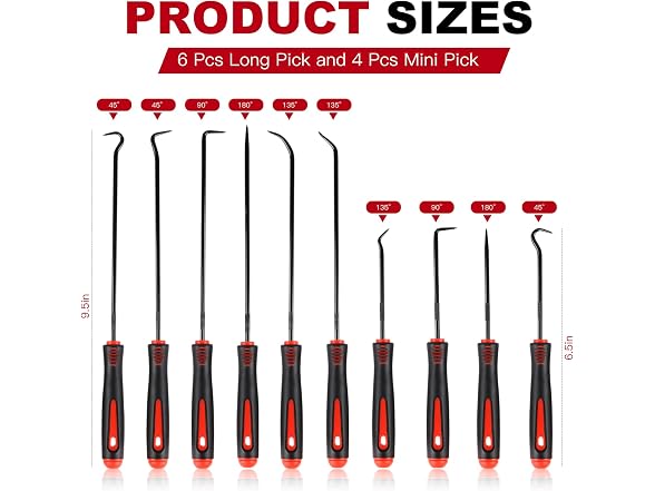 Rindion AAP-Auto-134 10PCS Pick Set Mechanic