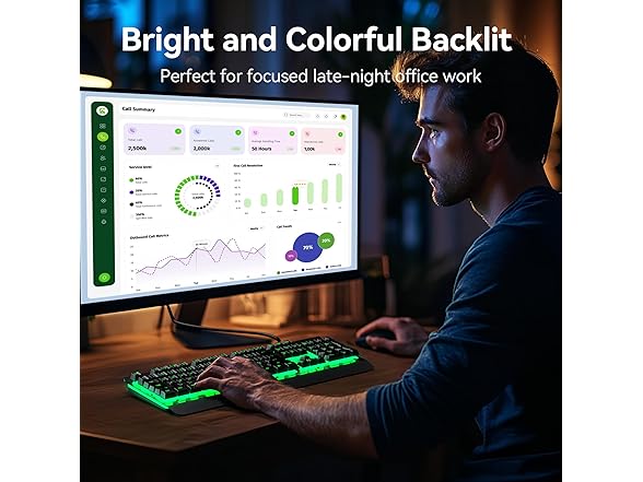 TECKNET Wired Gaming Keyboard | Full Size