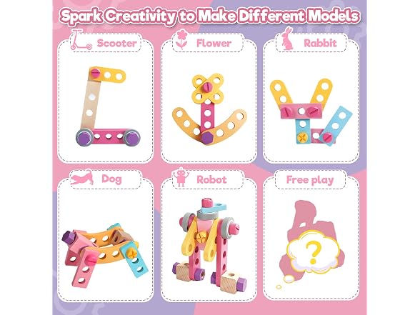 TONZE Wooden Kids Tool Set