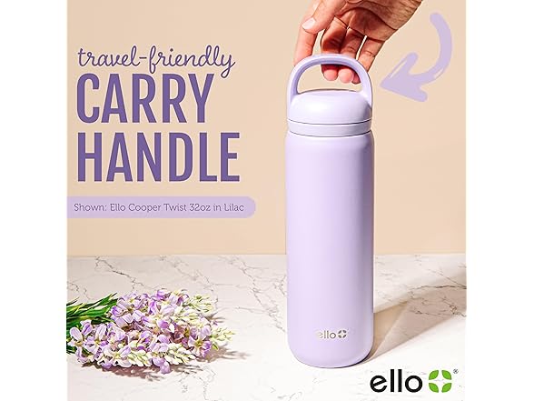 Ello Cooper Twist Bottle, 40 oz, Gray