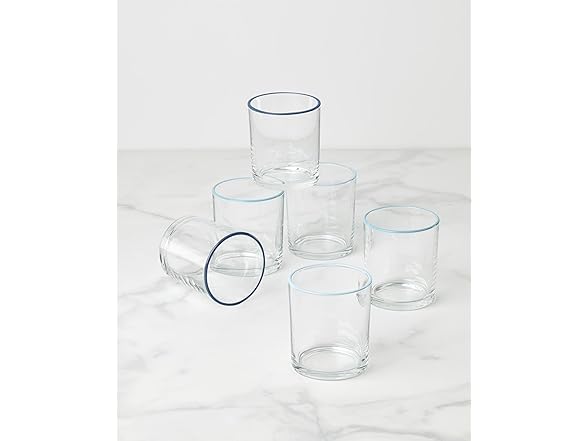 Oneida Glassware, 24 Seven Turquoise Tumbler, Set of 6