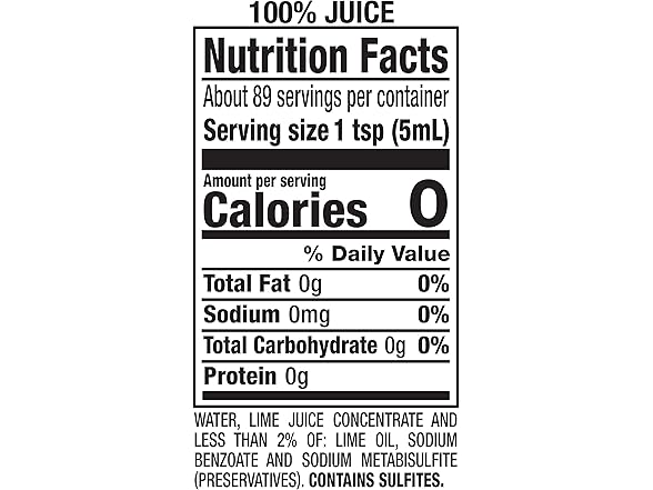 1CT ReaLime 100% Lime Juice, 15 fl oz bottle