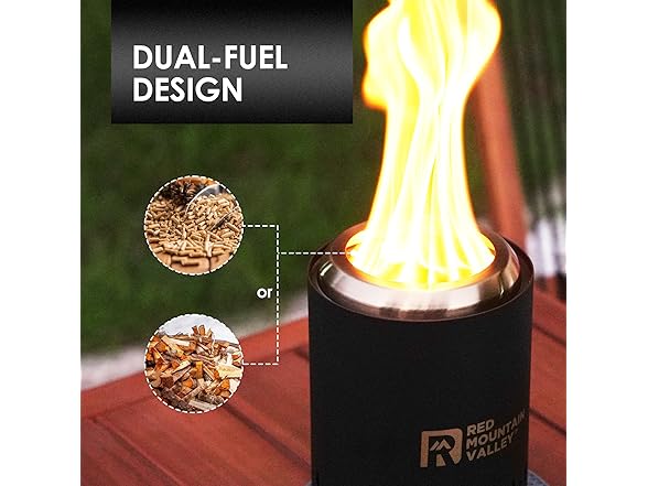 Red Mountain Valley Smokeless Tabletop Fire Pit, Black