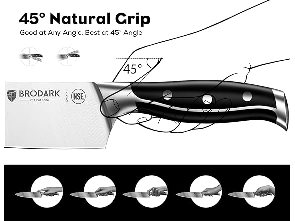 Brodark Professional Chef Knife Set with Sharpener