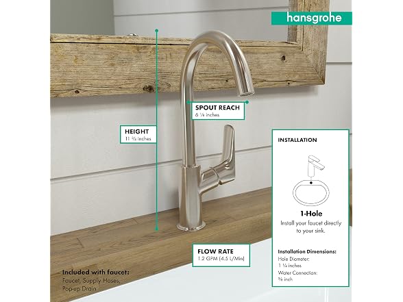 hansgrohe Logis Modern Low Flow Water Saving 1-Handle