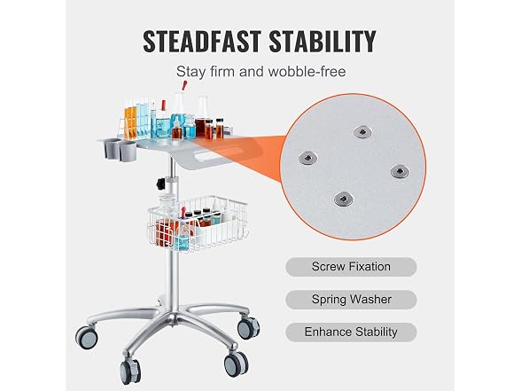 Medical Cart, Salon Cart with Wheels, Mobile