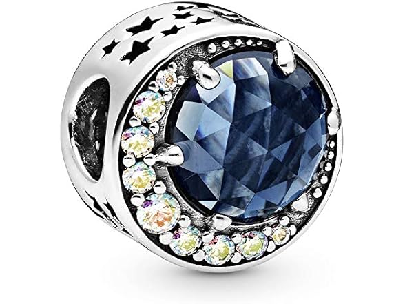 PANDORA Jewelry Moon and Night Sky Cubic Zirconia Charm in Sterling Silver (Open Box)