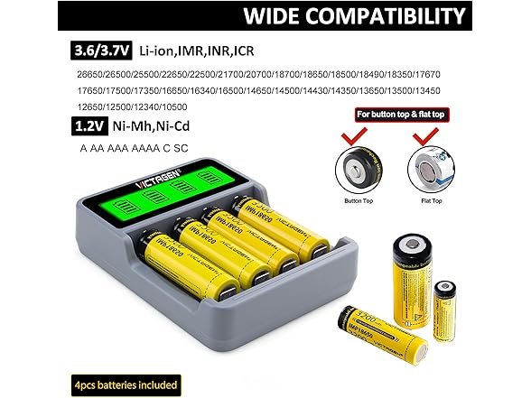 VICTAGEN Victagen_Combo 18650 Battery Charger Combo