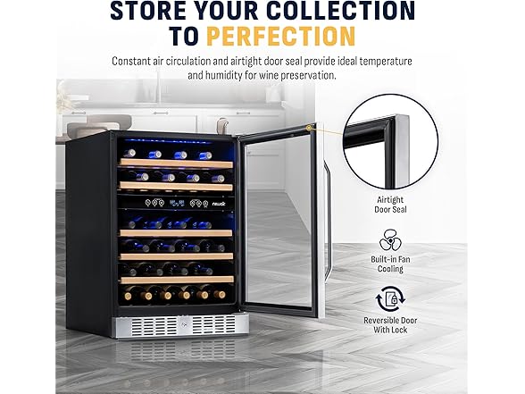 Newair Dual Zone Wine Fridge - 46 Bottles