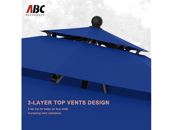 ABCCANOPY 3 Tiers Patio Umbrella 9ft Blue