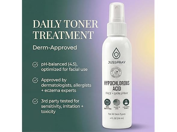 Jusspray Hypochlorous Acid Face and Skin Spray 4oz