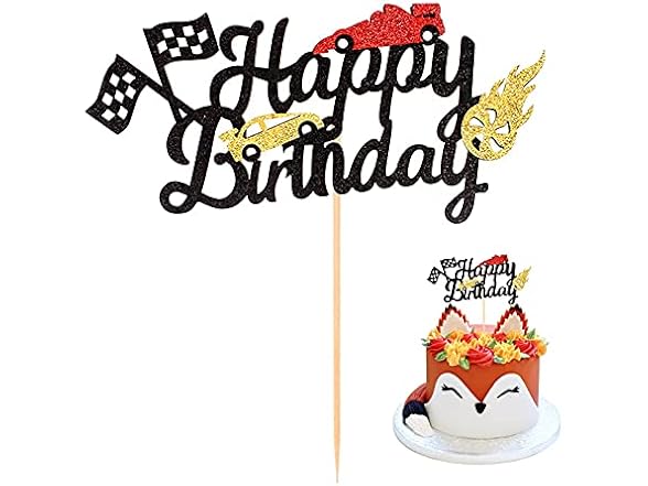 Qoyapow Racing Car Cake Topper