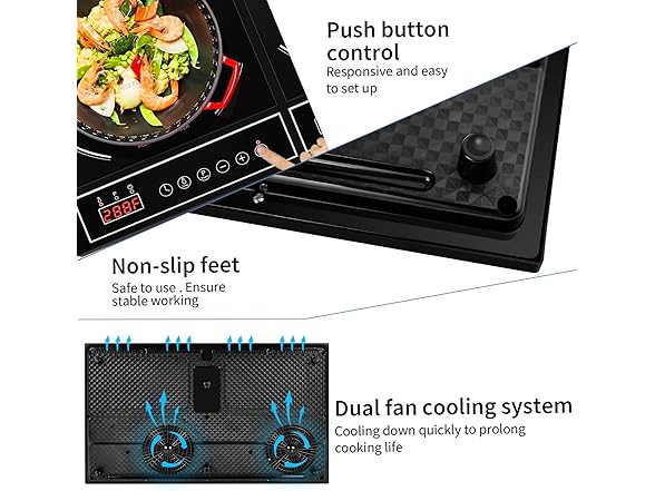 Portable 1800W Double Induction Cooktop