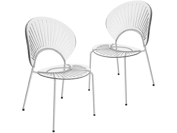 LeisureMod OC20CL2 Opulent Dining Chair Clear
