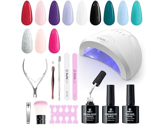 SUNUV Gel Nail Kit with UV Light 23 Pieces