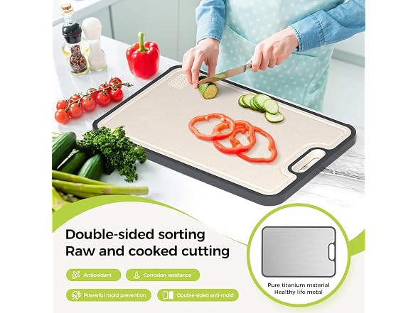 Sumzzz Set of 2 Double Sided Titanium Cutting Board