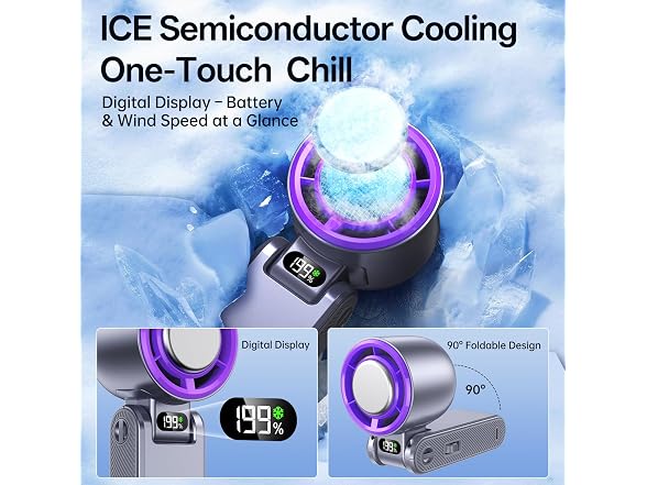 Coolhill Handheld Portable fan with Turbo Cooling