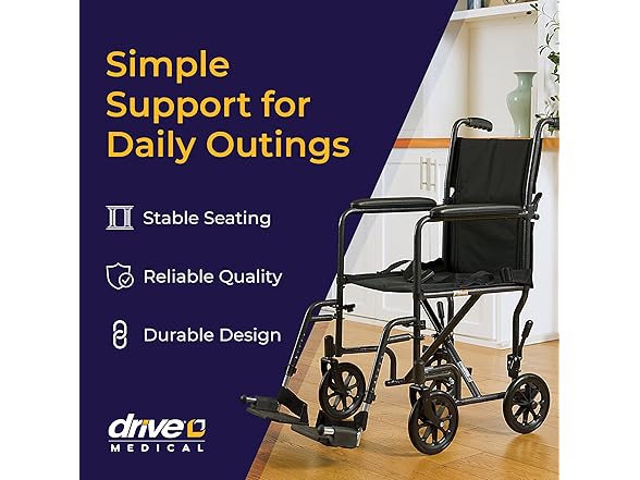 Drive Medical Lightweight Transport Wheelchair