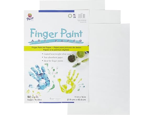 Pacon Finger Paint Paper, 11" x 16", White