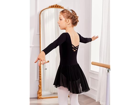 Girls Classic Long Sleeve Dance Dress