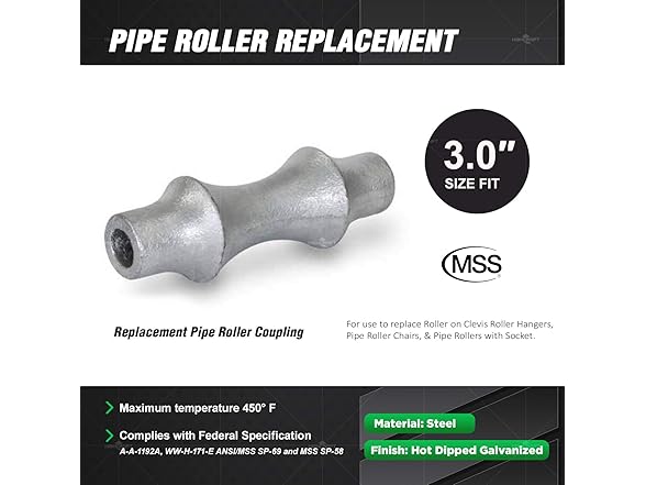 Highcraft Pipe Roller Supports, 5 Pk