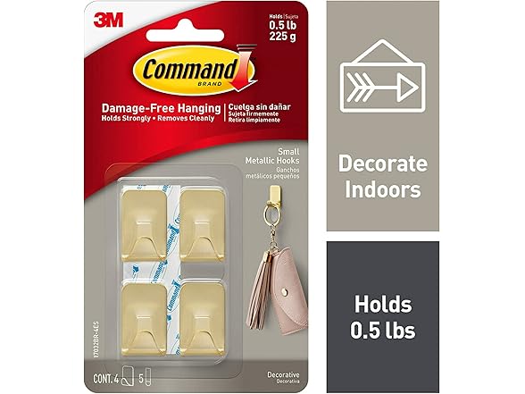 Command 17032BR-4ES Metallic Hooks
