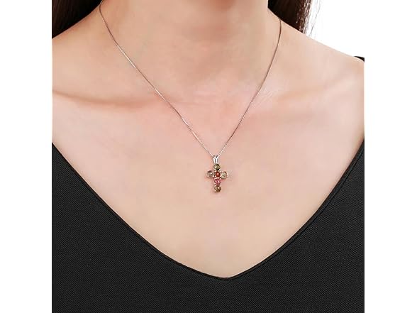 Gems Beauty Cross Necklace Mix color