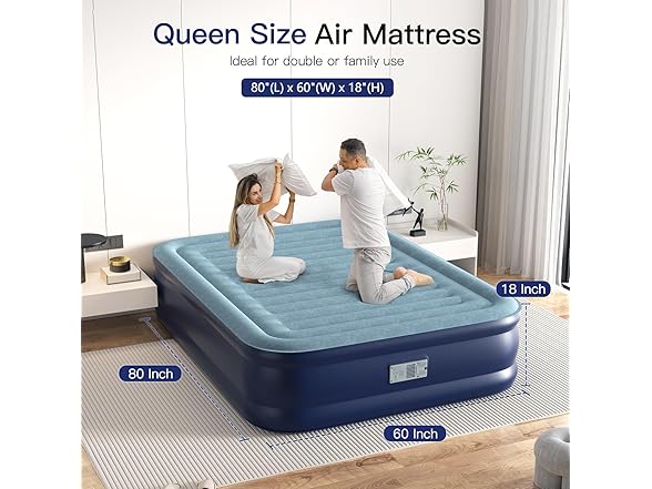 Lavisx Queen Air Mattress 18” with Built in Pump