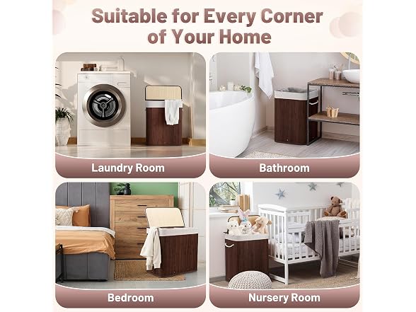 Aliphon 100L Bamboo Laundry Hamper
