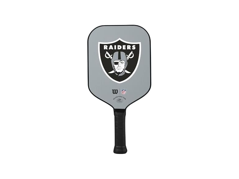 Wilson NFL Collection Fierce Team Pickleball Paddle - Grip Size 2-4 1/4", Las Vegas Raiders