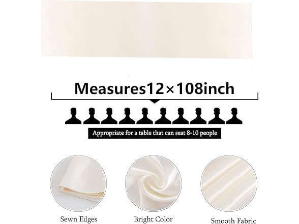 LuoluoHouse 5 Pack Ivory Table Runners