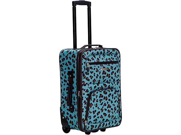 Rockland 4Pc Softside Blue Leopard Luggage Set