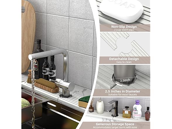 AKUVU Faucet Mat for Kitchen Sink