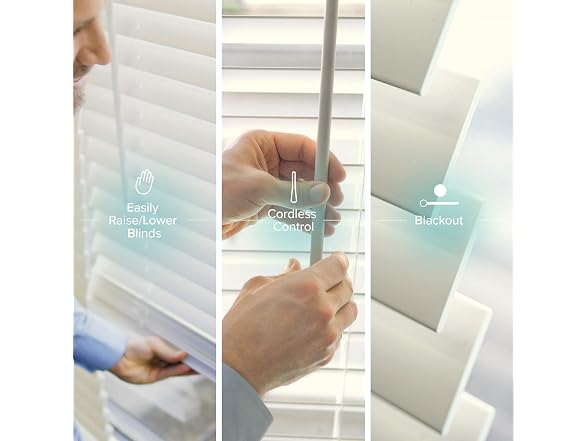 CHICOLOGY 2" Cordless Faux Wood Blinds 62" W x 60" H