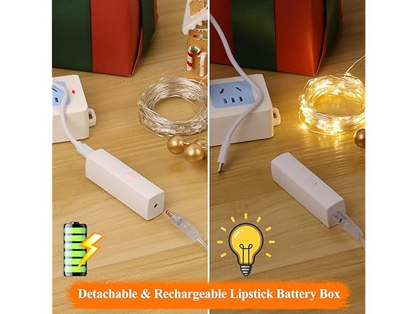 Lakumu Rechargeable Fairy Lights, 16FT Battery String Lights