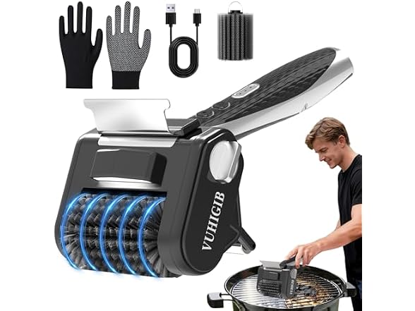 VUHIGIB Electric Grill Brush Gray Silver
