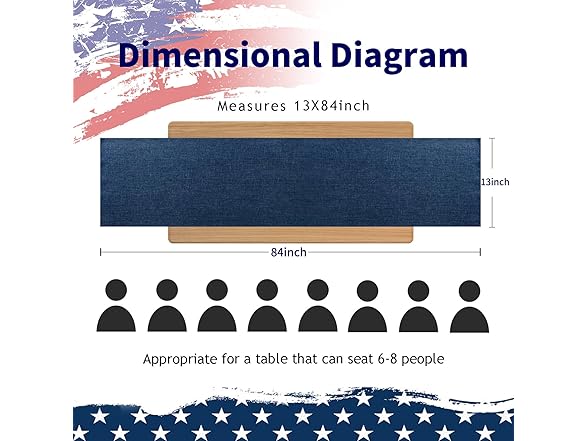 Simple Modern LuoluoHouse Blue Table Runner Burlap