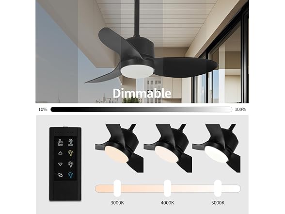 SUTEFAN 34'' Outdoor Ceiling Fan - Gallery 4