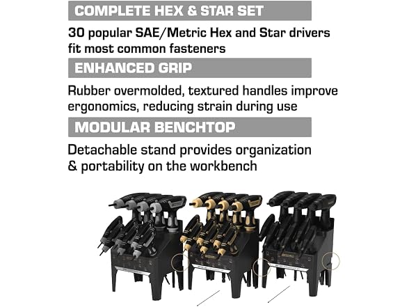 Wheeler 30 Piece SAE/Metric Hex and Torx P-Handle Set
